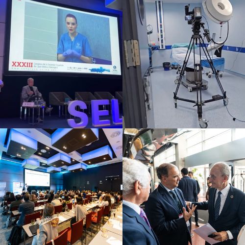 Collage SELMQ26 Collage del XXXIII Congreso de la SELMQ en Málaga: ponencia, retransmisión en directo y sala de congresistas